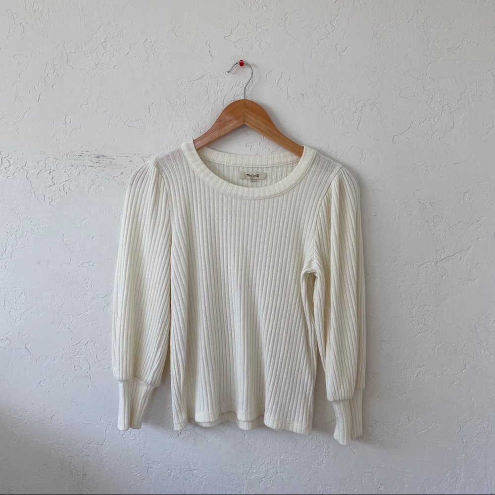 Madewell Ribbed Ballon Sleeve Top